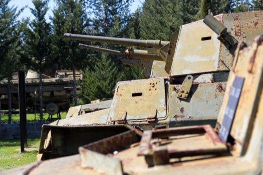 Ancient Tanks & Vehicles at North Cyprus Open Air Museum - War Memorial