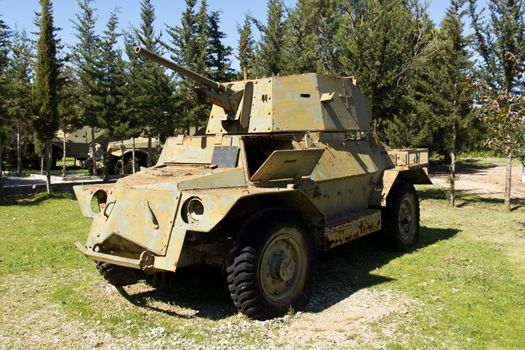 Ancient Tanks & Vehicles in Cyprus Open Air Museum - War Memorial