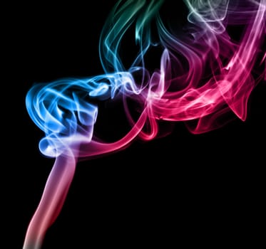 Multi Color Abstract Smoke on black background