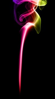 Abstract Colorful Smoke on black background