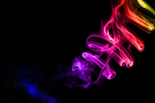 Colorful Abstract Smoke on Black Background