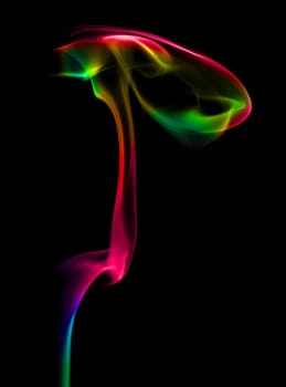 Abstract Colorful Smoke on black background