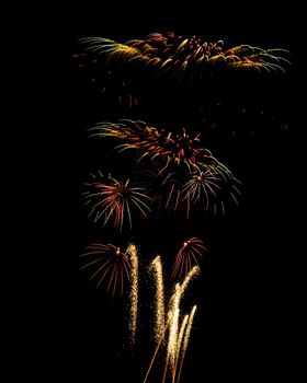 beautiful fireworks against the dark sky, fireworks