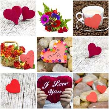 Mother's Day - flowers and hearts for mom