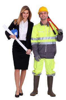 female architect and carpenter