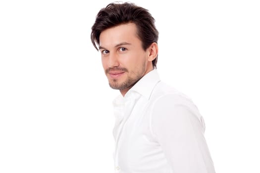 smiling successful man in casual business outfit isolated on white background