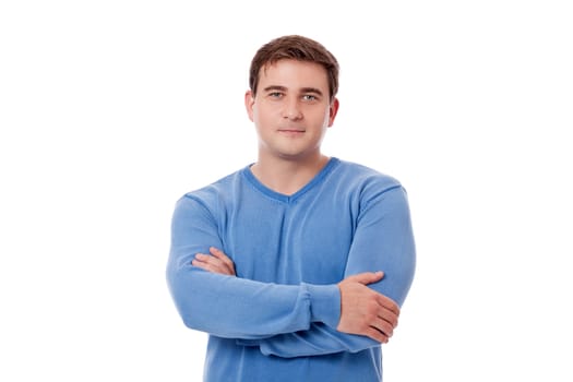 smiling successful man in casual business outfit isolated on white background