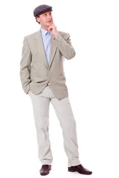 adult successful smiling man in casual business outfit isolated on white background