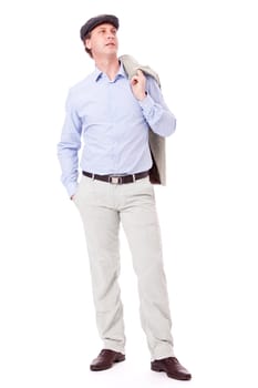 adult successful smiling man in casual business outfit isolated on white background