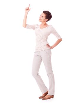 attractive young successful woman isolated on white background