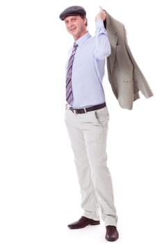 adult successful smiling man in casual business outfit isolated on white background