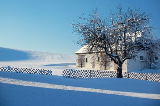 Farm in Winter Landscape, taken in Austria