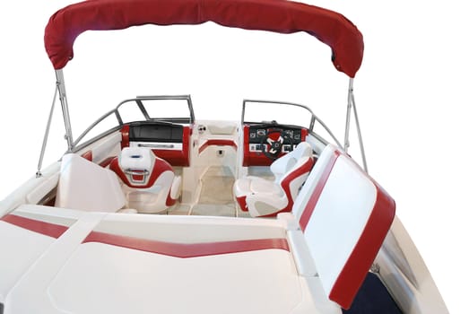 Luxury boat interior isolated on white