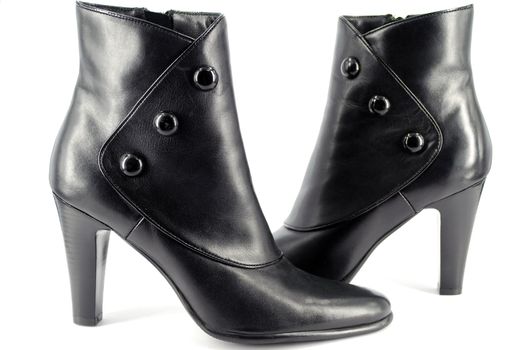 Elegance black woman boots studio shot