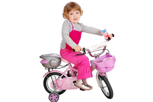 Beauty little girl with bicycle