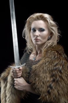 Valkyrie.Viking girl with sword