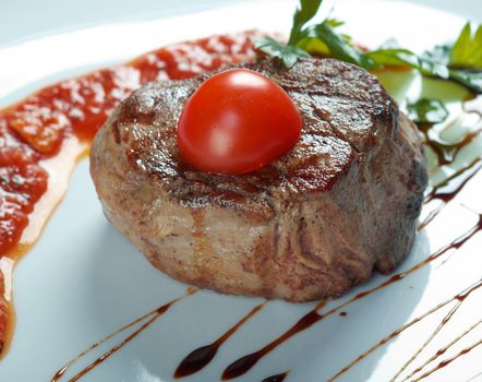 Grilled beef .Shallow depth-of-field.