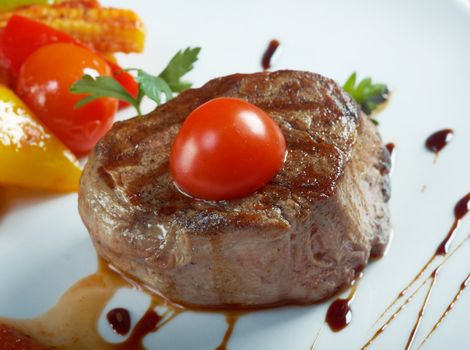 Grilled beef .Close-up