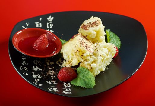 Japanese cuisine .Dessert with banana