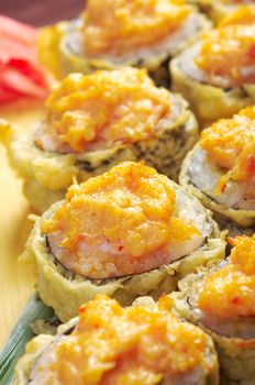 Japanese fried tempura  sushi  .traditional japanese food