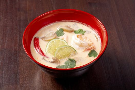  soup and shrimp in coconut water.japanese soup