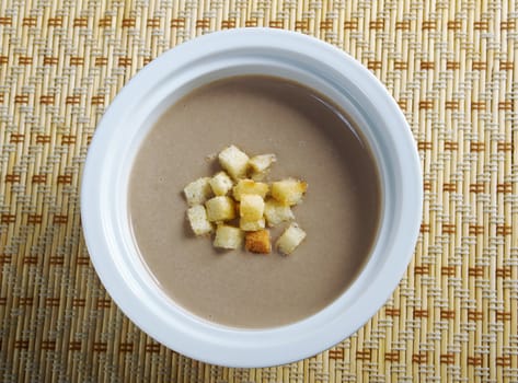 Close up of mushroom soup.Japanese cuisine 