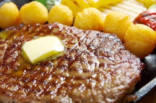 Japanese cuisine .Japanese pork Steak