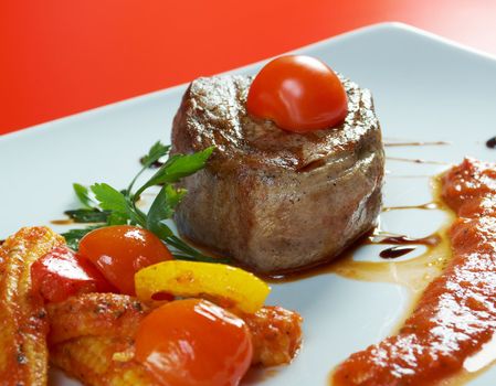 Grilled beef .Close-up