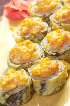 Japanese fried tempura  sushi  .traditional japanese food