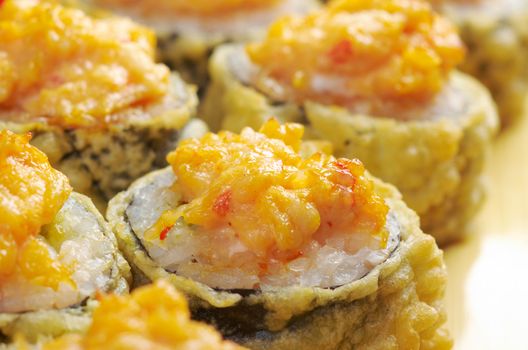 Japanese fried tempura  sushi  .traditional japanese food