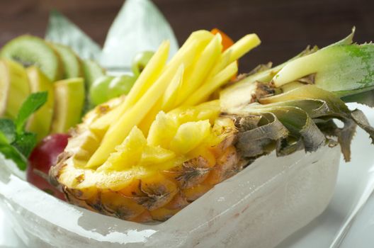 Salad whit tropical fruit and vegetables.chinese cuisine 