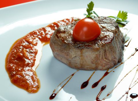 Grilled beef .Shallow depth-of-field.