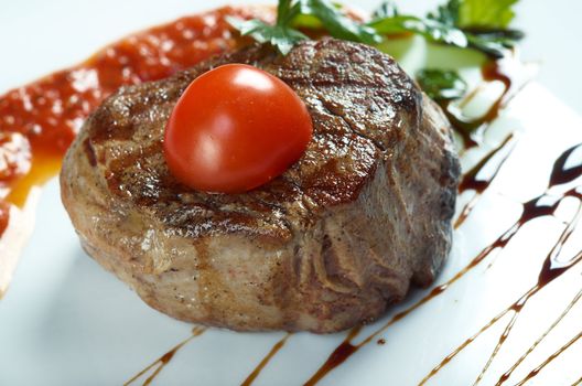 Grilled beef .Shallow depth-of-field.