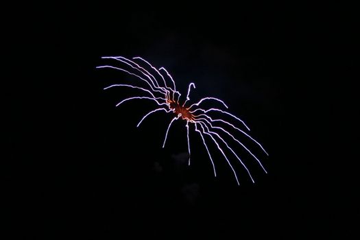 Firework explosion in a dark night