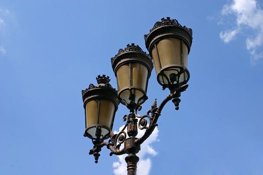 Three special street lanterns in Paris - France