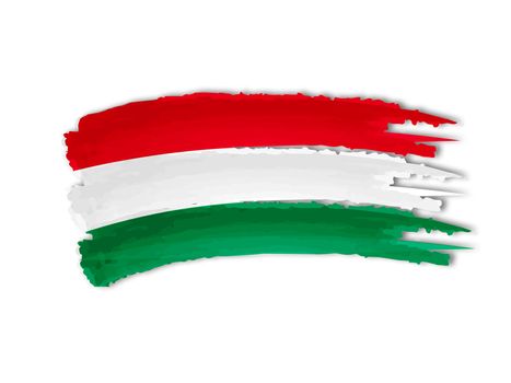 illustration of isolated hand drawn Hungarian flag