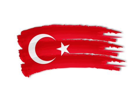 illustration of isolated hand drawn Turkish flag