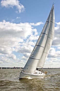 Sailing on the IJsselmeer in the Netherlands