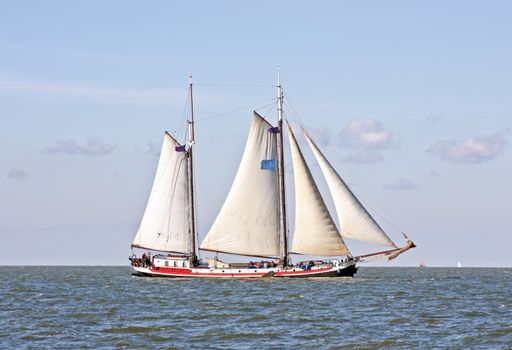 Sailing on the IJsselmeer in the Netherlands