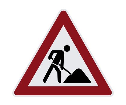 This image shows a isolated construction sign