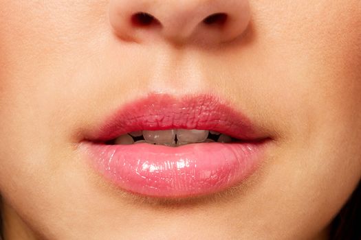 closeup of a mouth from a gorgeous woman