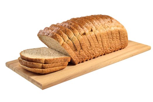 Sliced bread. Isolated on white.