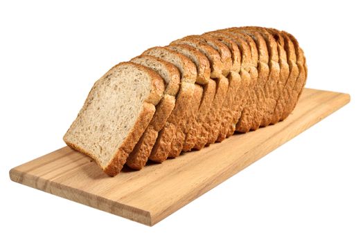 Sliced bread. Isolated on white.