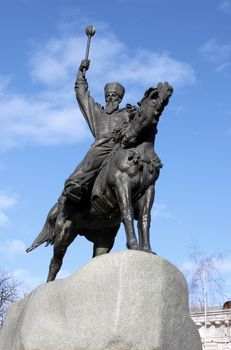 monument to Petro Konashevych-Sahaidachny in Kyiv, Ukraine