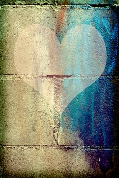 love heart on a grunge concrete wall