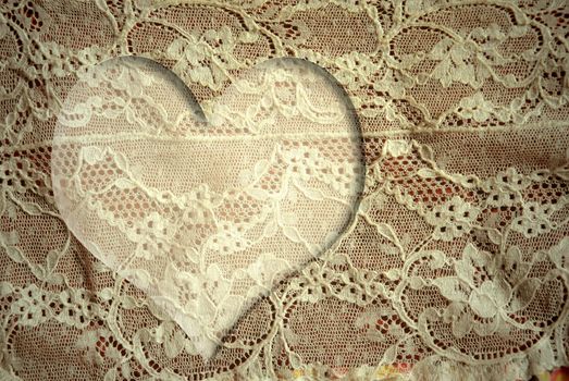 lace heart romantic card, vintage style