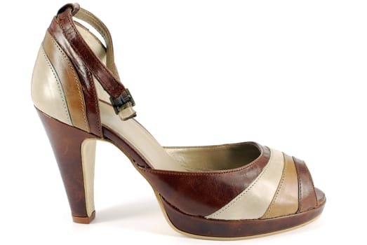 Woman summer high heel shoe studio shot