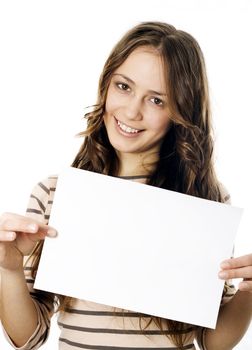 Teenager holding a piece of paper
