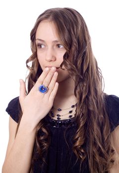 Girl with a surprised expression on his face
