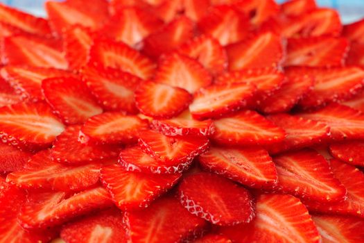 Homemade strawberry tart close up